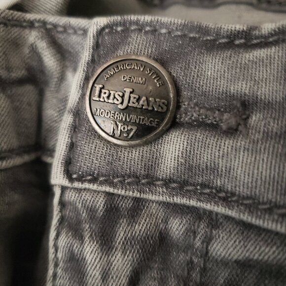 NWT Iris Jeans Size 20 Gray Marbled Distressed Stretch Denim Slim Fit - Picture 11 of 15